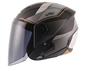 Vega Lark Legend Open Face Helmet Dull Black Silver, Size: L(59-60 cm)