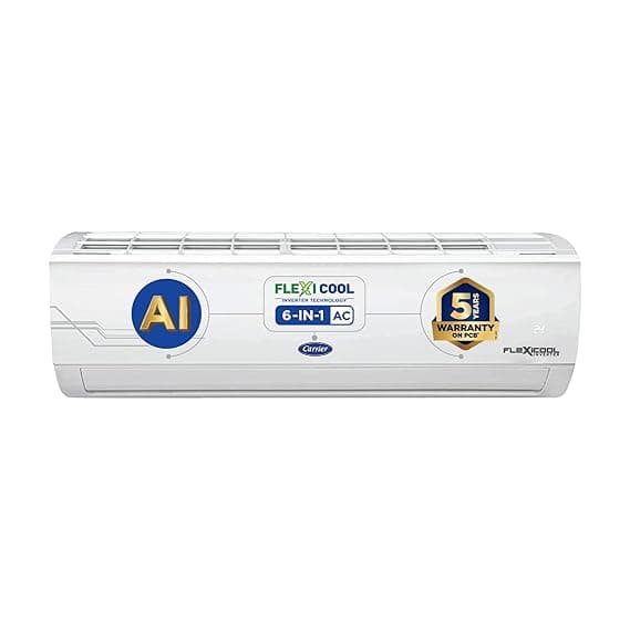 Carrier 1.5 Ton 5 Star Inverter Split AC (Copper,ESTER Dxi, 6-in-1 Flexicool Inverter, 2022 Model,R32 ,White)