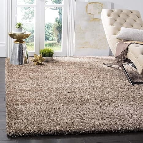 MUEZZA CARPETS_Soft Fluffy Shag Area Rugs for Living Room, Shaggy Floor Carpet for Bedroom, Girls Carpets Kids Home Decor Rugs, Cute Luxury Non-Slip [Size 4x4 feet (Squire)]